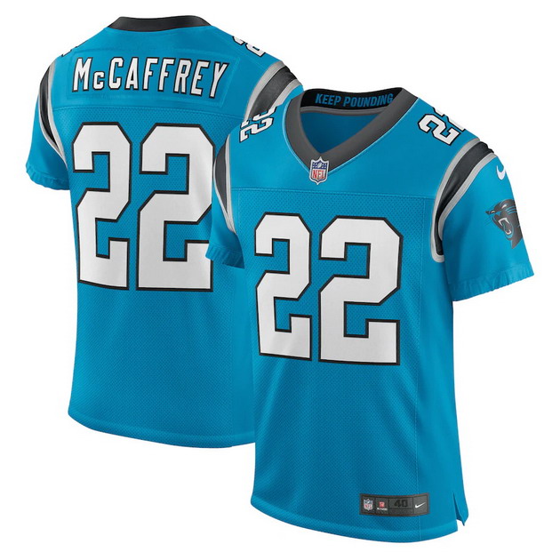 mens nike christian mccaffrey blue carolina panthers alternate vapor elite player jersey